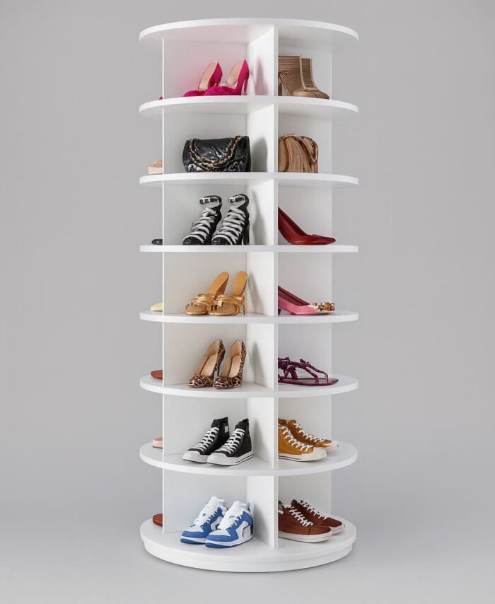 360° Rotating Shoe Cabinet – Multi-Layer Organizer