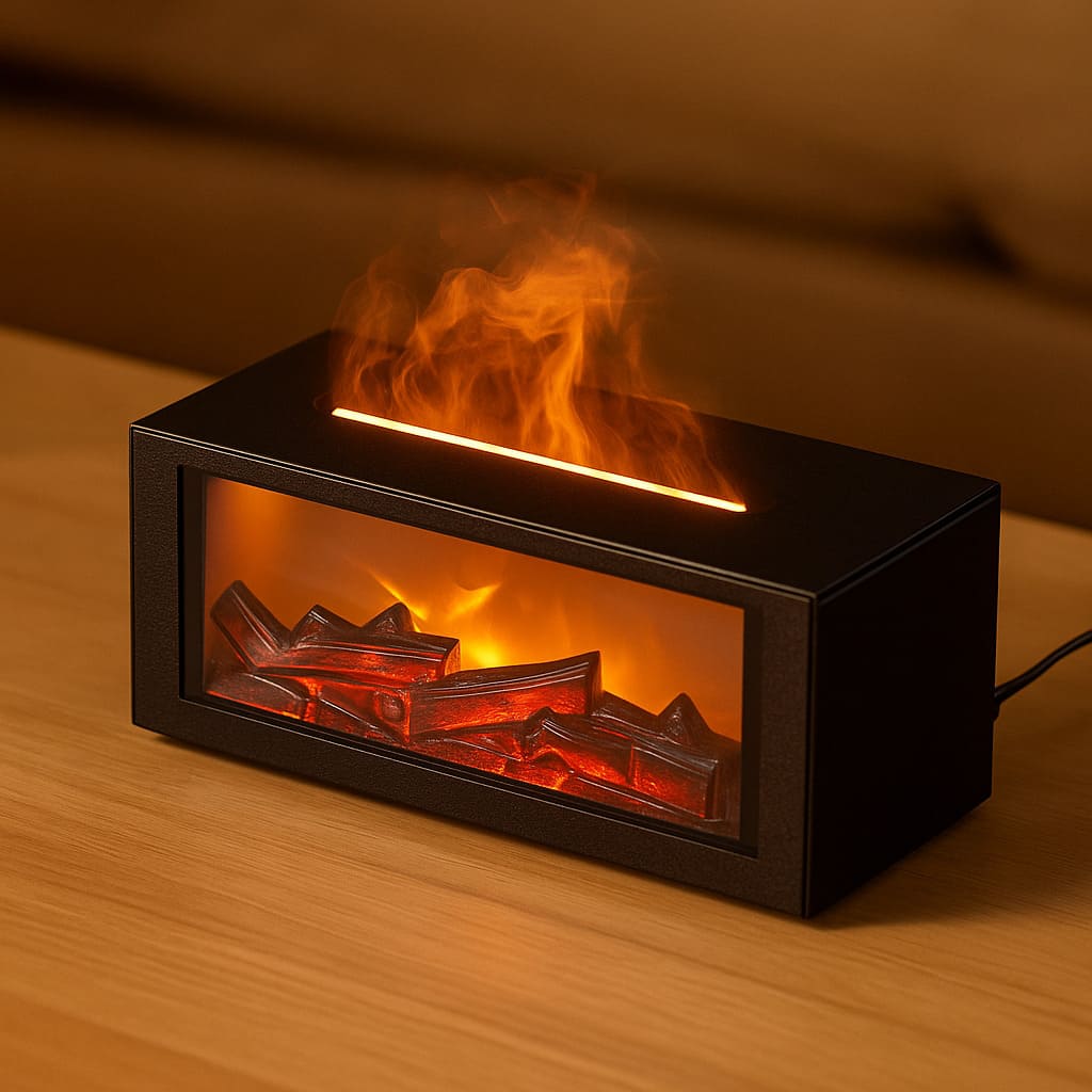 Fireplace Aroma Diffuser – Simulated Flame Essential Oil Humidifier